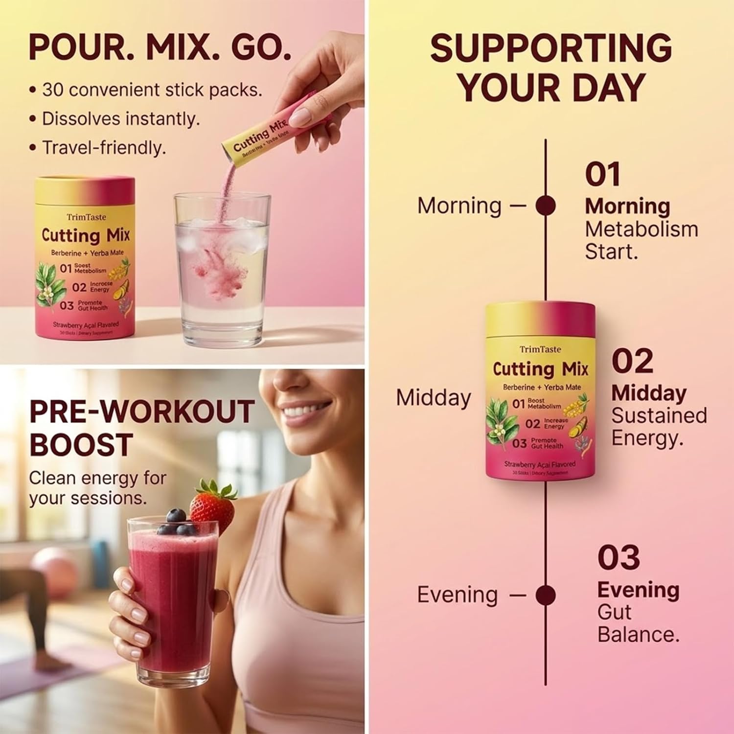 TrimTaste Strawberry Cutting Mix Powder