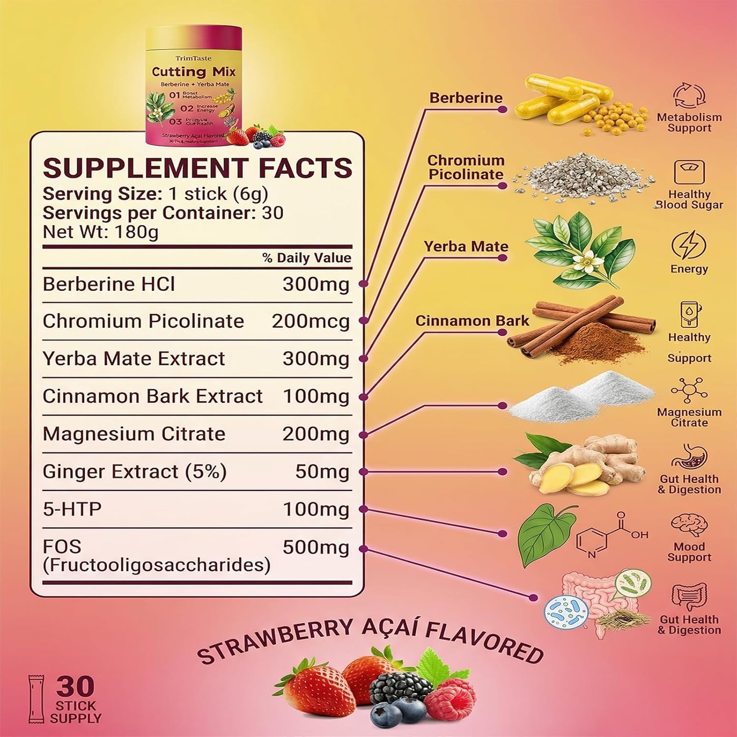 TrimTaste Strawberry Cutting Mix Powder