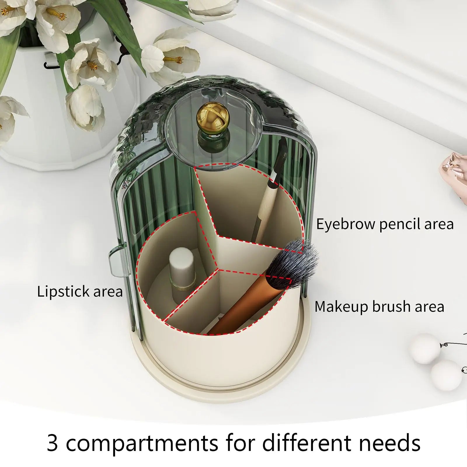 Clear Spin Makeup Brush Caddy