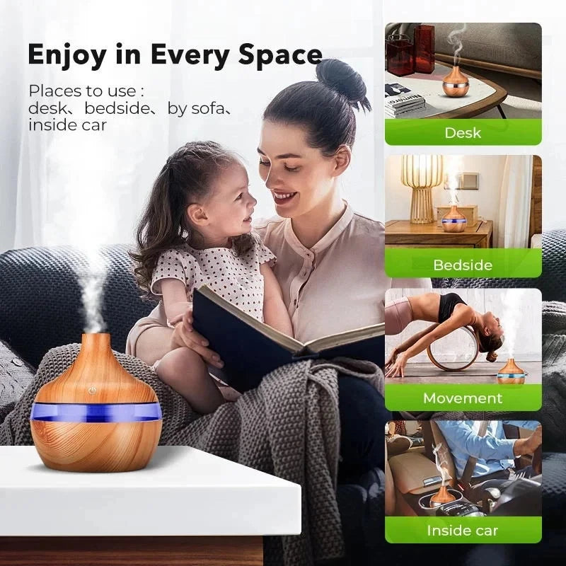 Wood Grain Cool Mist Diffuser